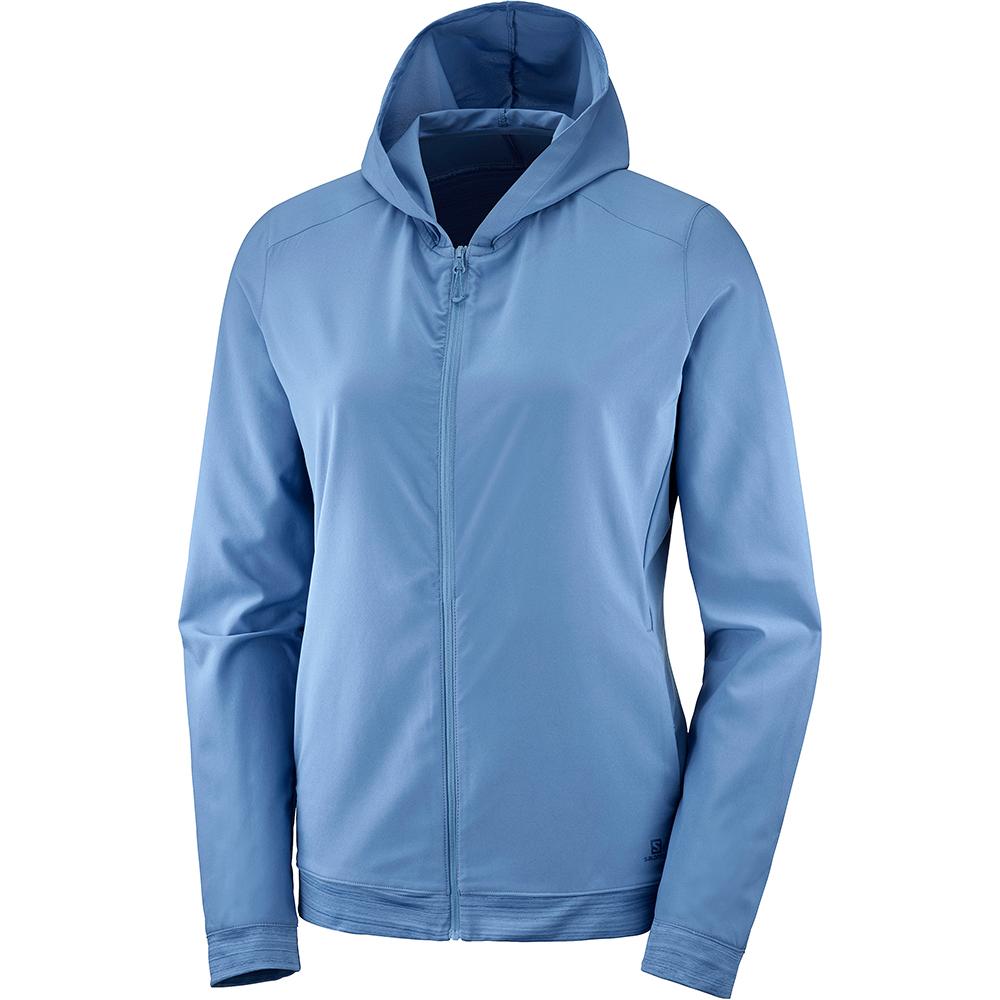 Sweatshirt À Capuche Salomon Femme Bleu - Salomon COMET FZ W - France (2168-QDMRW)